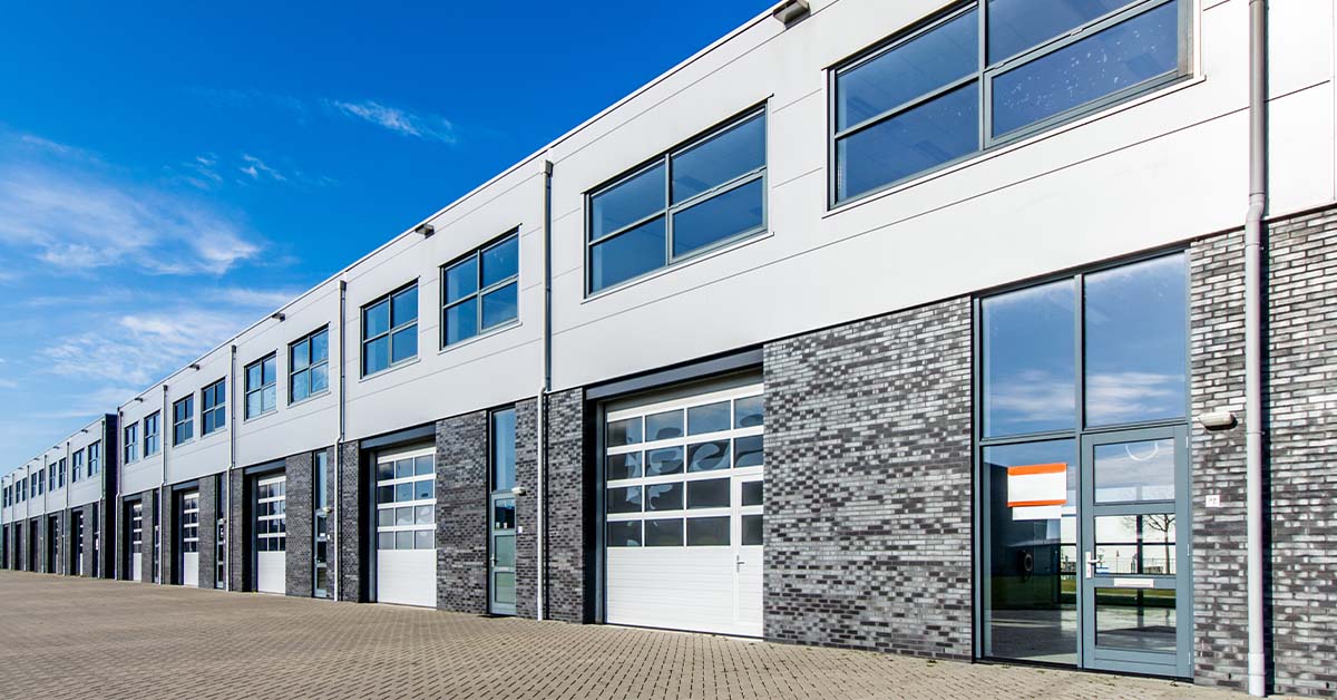 The exterior view of a self-storage facility